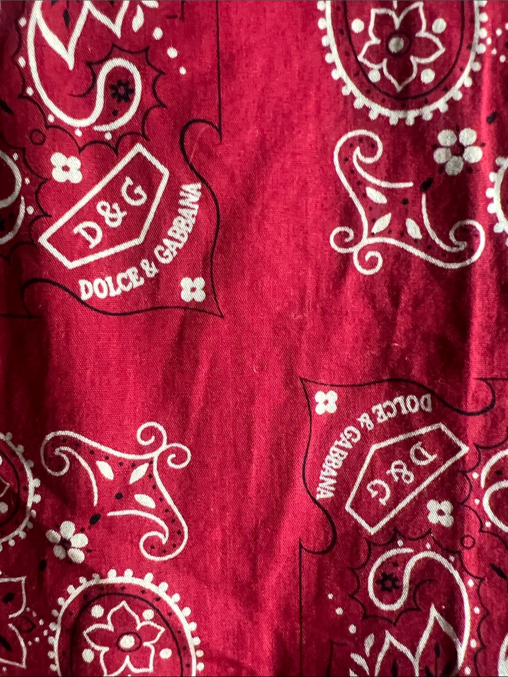 Dolce & Gabbana Vintage 90’s Red Bandana-Print Mini Dress with Button Straps - Picture 6 of 8